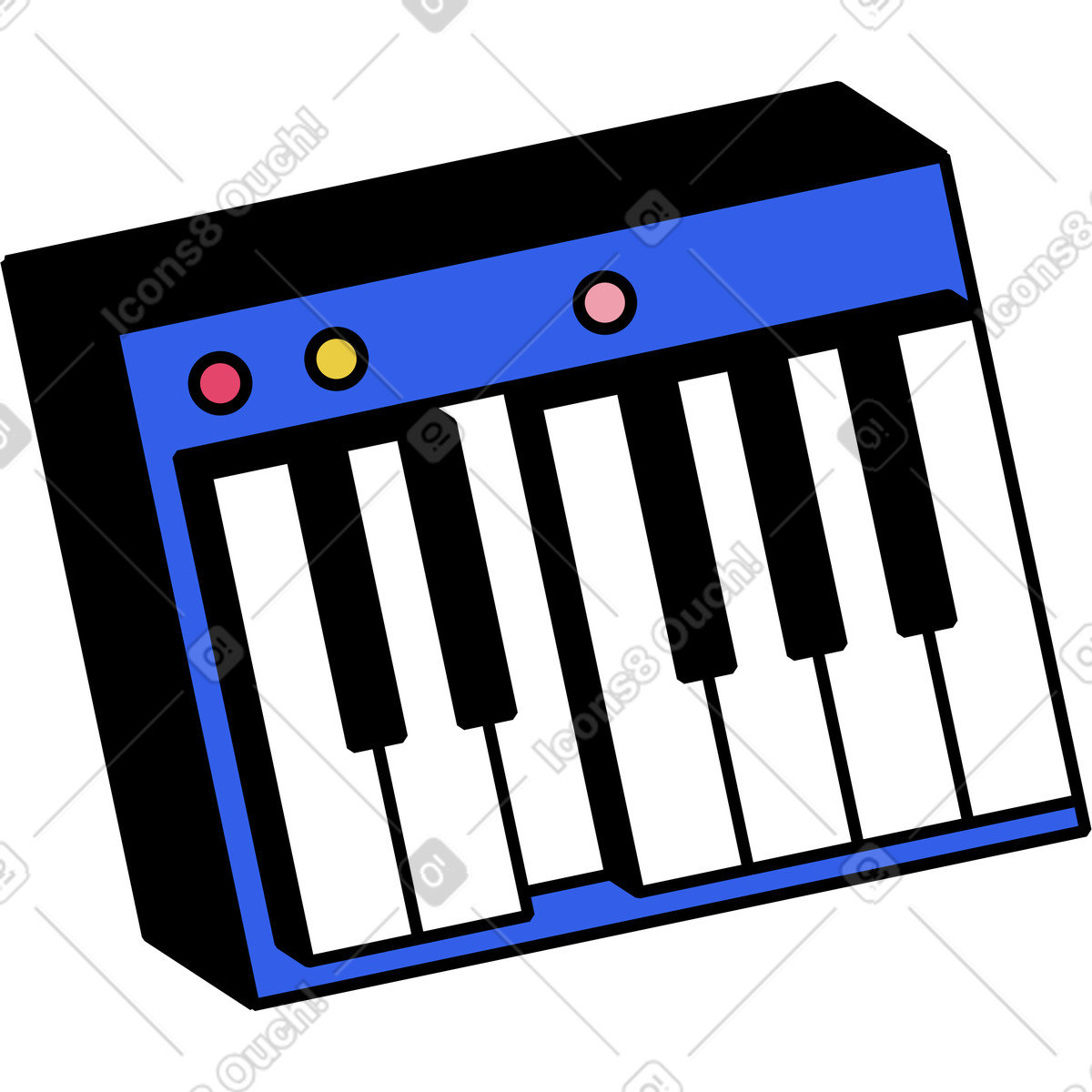Synth-Illustration im Memphis-Stil als Download in PNG, SVG