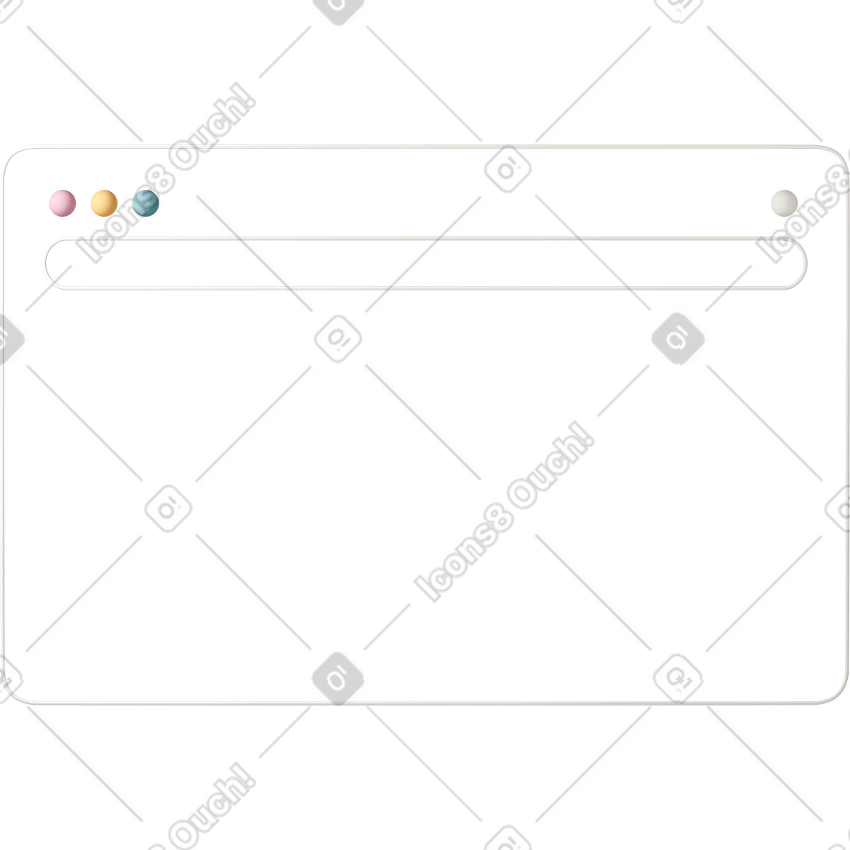 Simple blank browser window frame user interface illustration icon clipart