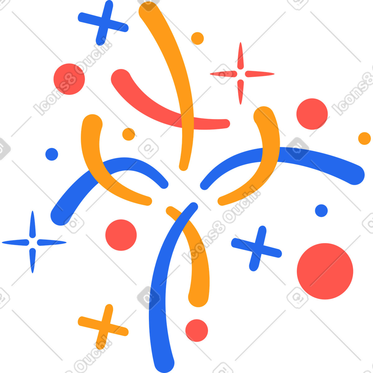 Feuerwerk-Illustration im Kingdom-Stil als Download in PNG, SVG