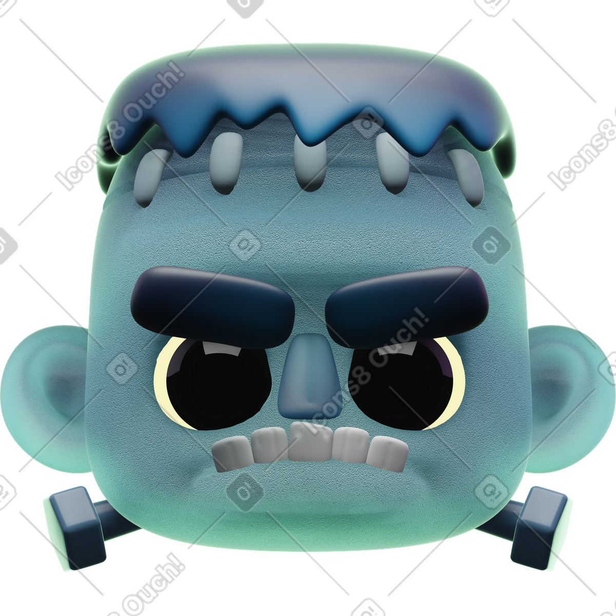 Frankenstein monster icon illustration in 3D Holidays style download in PNG, SVG