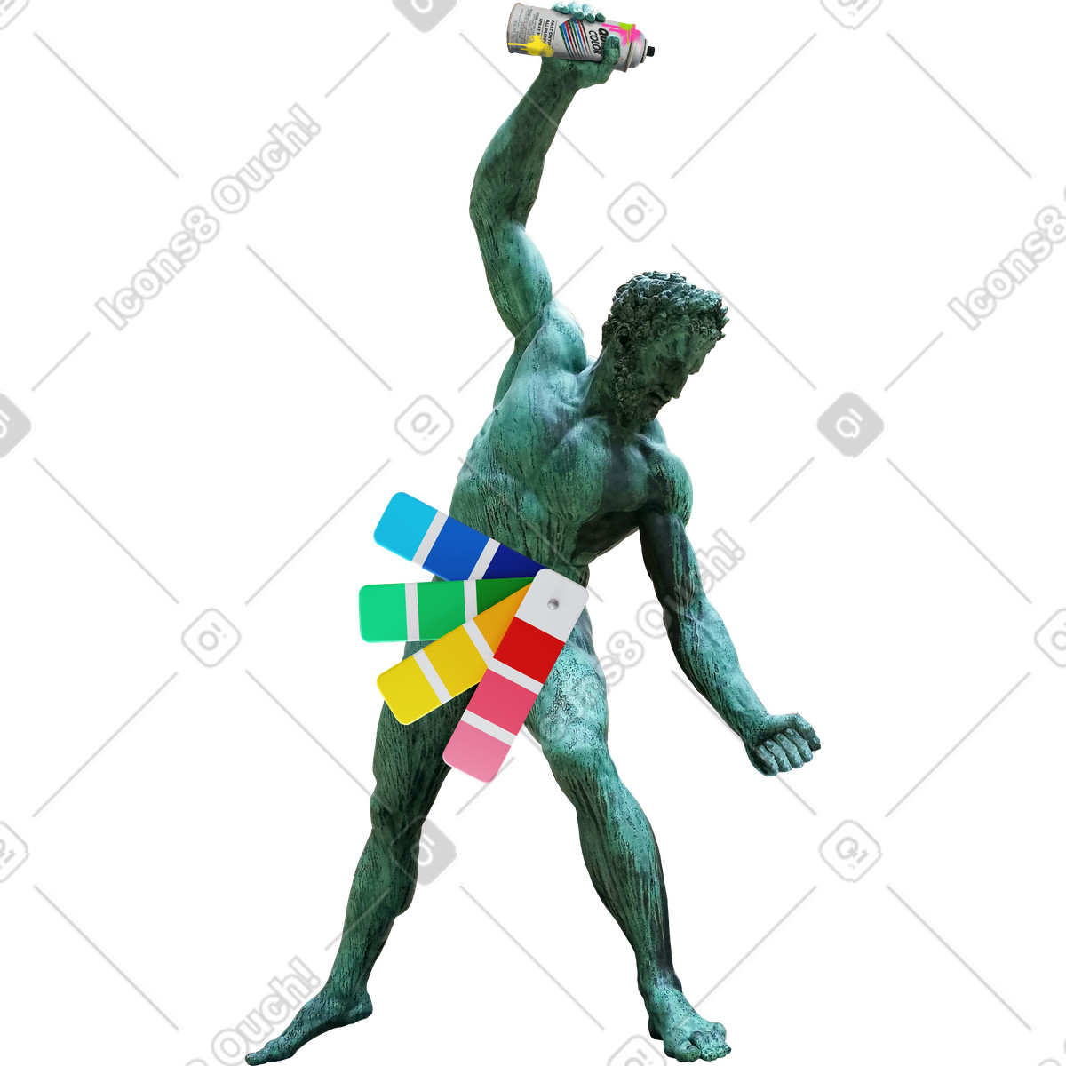 Ilustração de Estátua masculina antiga em no estilo Jumble para baixar em PNG, SVG