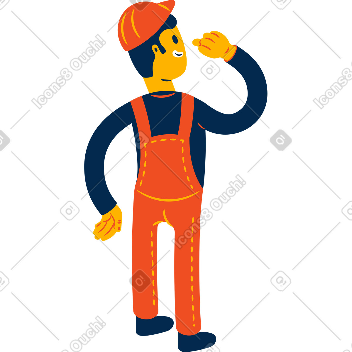 Ilustração de Trabalhador em no estilo Flame para baixar em PNG, SVG