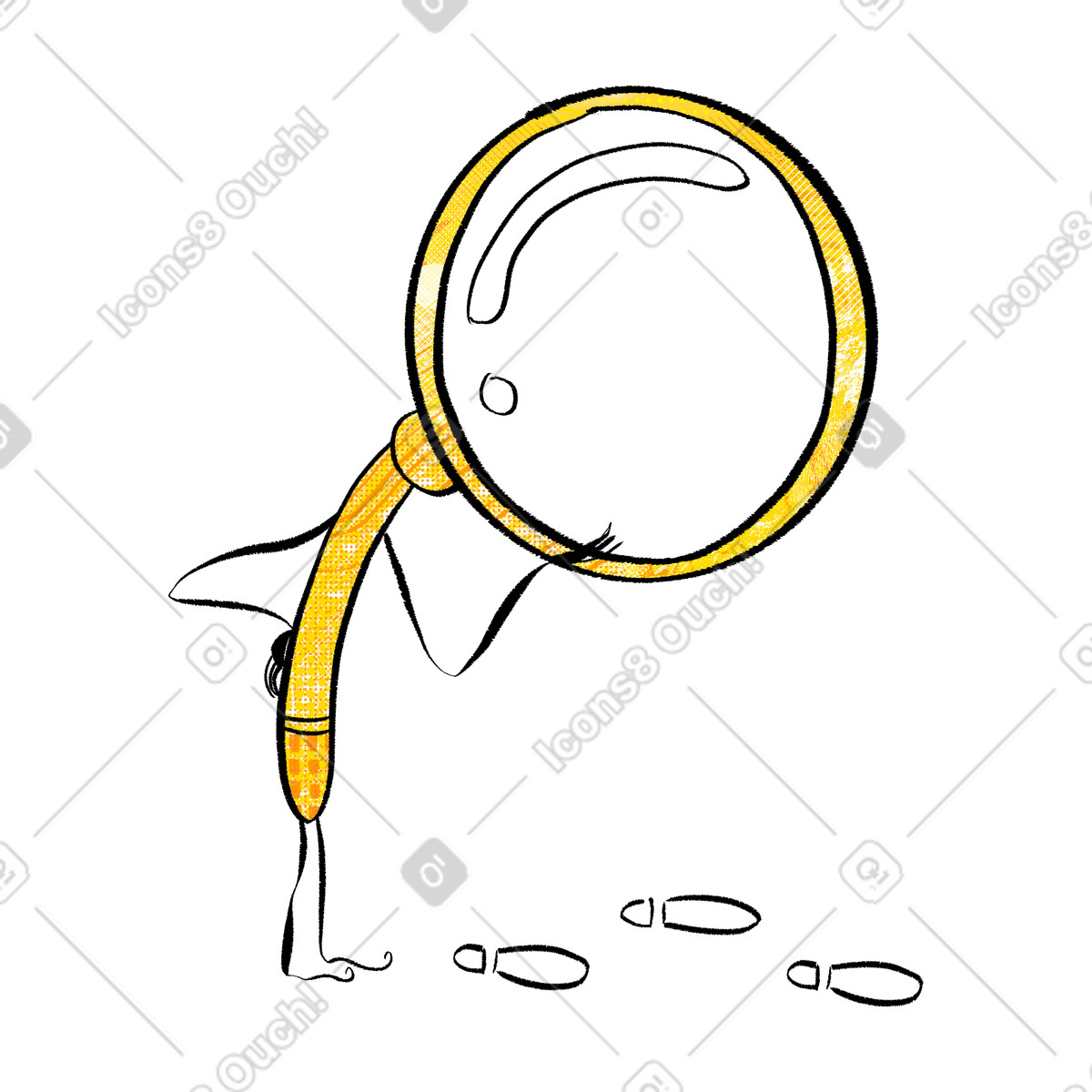 Ilustração de Lupa olhando para primórdios em no estilo Doobry baixar em PNG, SVG