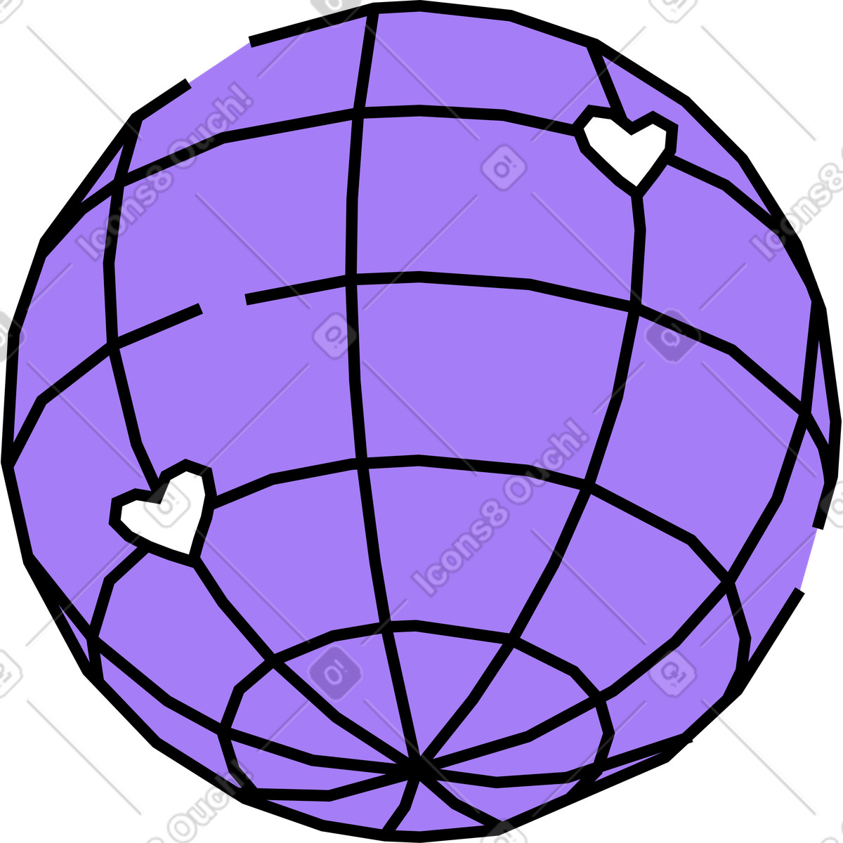Pianeta internet illustrazione in stile Amethyst scarica in PNG, SVG
