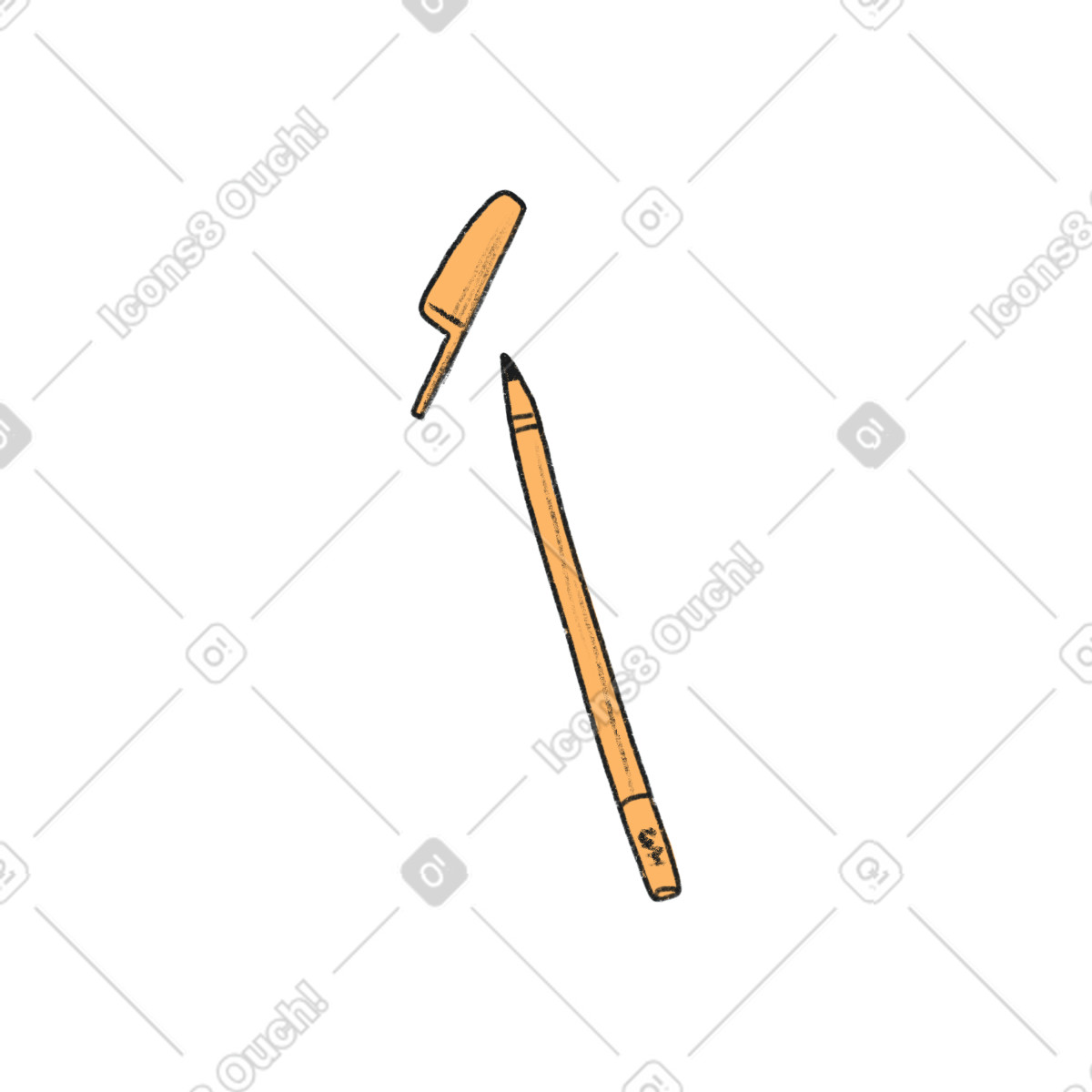 Ilustración Yellow pen with cap en estilo Moments a descargar en PNG y SVG