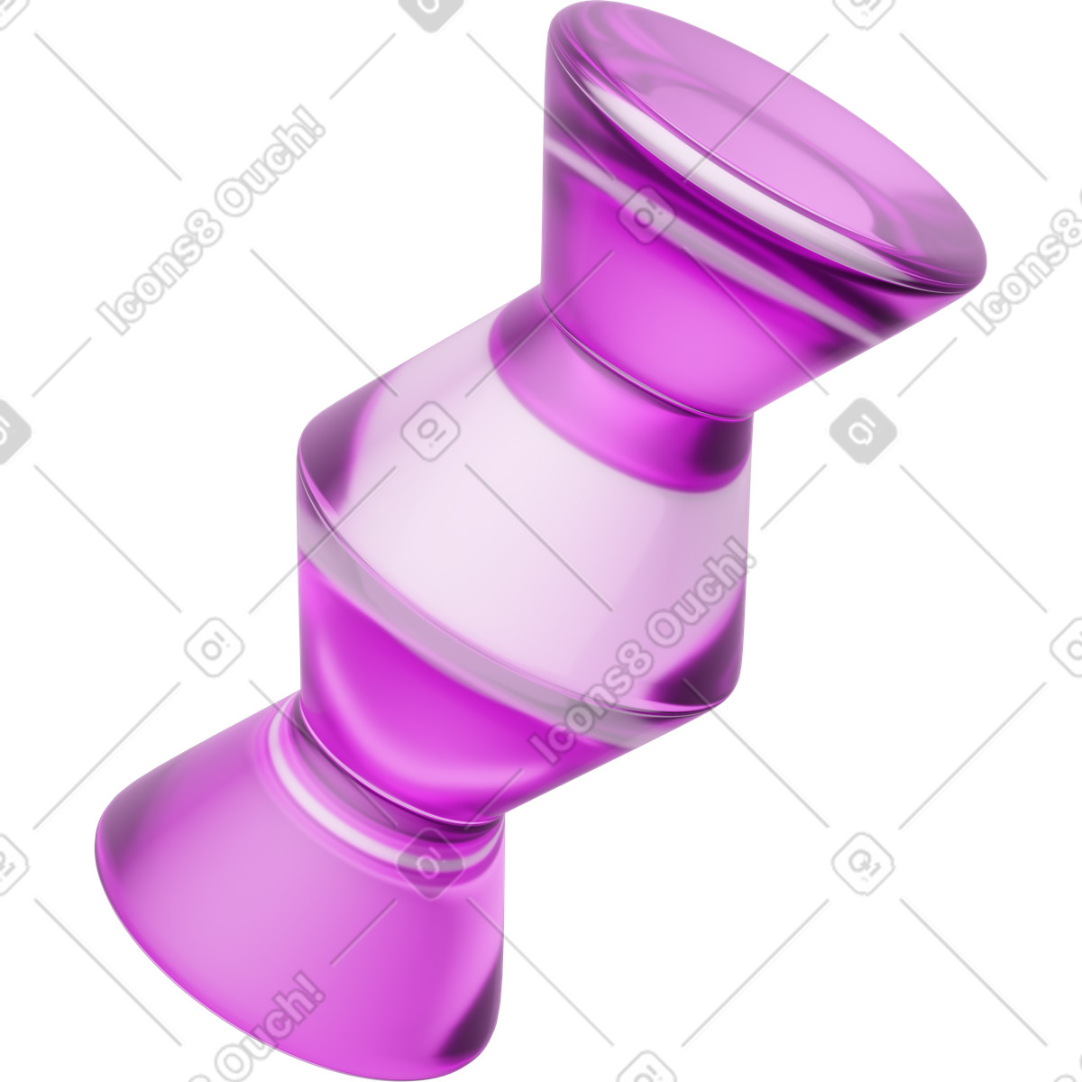 Illustration Totem en verre rose, forme de cristal abstraite, icône décoration géométrique dans le style 3D Playful à télécharger aux formats PNG, SVG