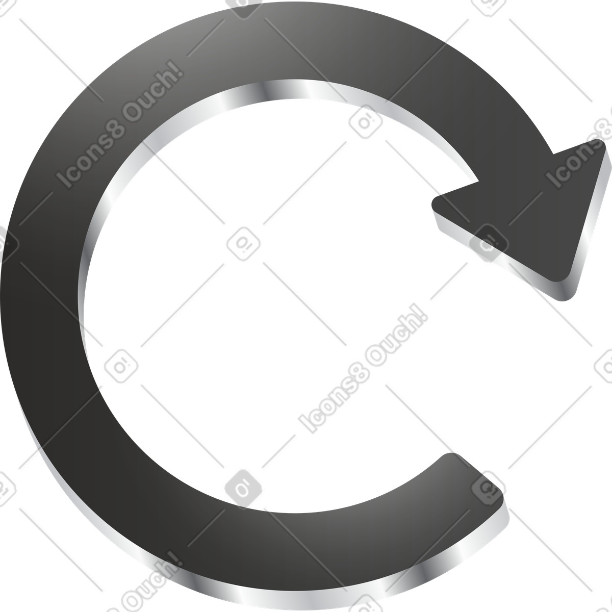 Refresh arrow symbol representing page reload or content update action-Illustration im Token-Stil als Download in PNG, SVG