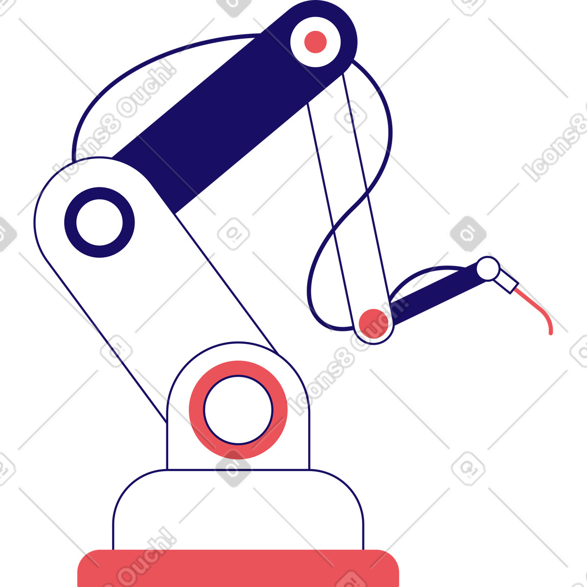 Industrial robotics illustration in Bendy style download in PNG, SVG