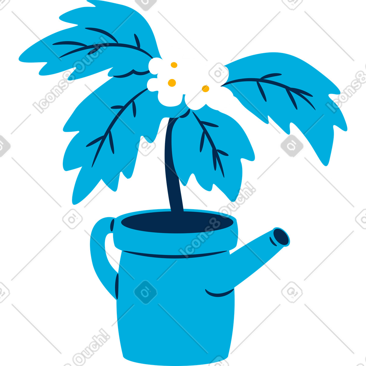 Ilustração de Árvore em vaso com flores no estilo Flame para baixar PNG, SVG