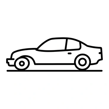 A modern car outlined with a single continuous line