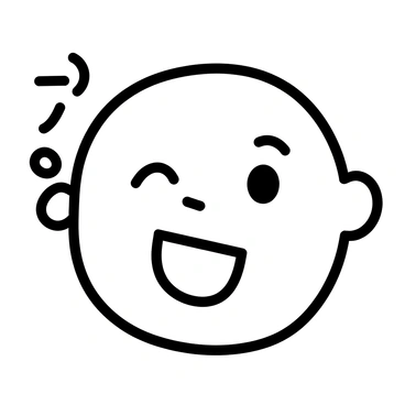 A portrait featuring half of a face displaying a bright smile and the other half showcasing a pensive expression. The smiling side has bright eyes and slightly raised eyebrows, with a full, cheerful smile. The thoughtful side has a furrowed brow and a slightly pursed lip, with eyes looking off to the side as if deep in contemplation. The background is a simple, solid color that enhances the contrast between the two expressions.