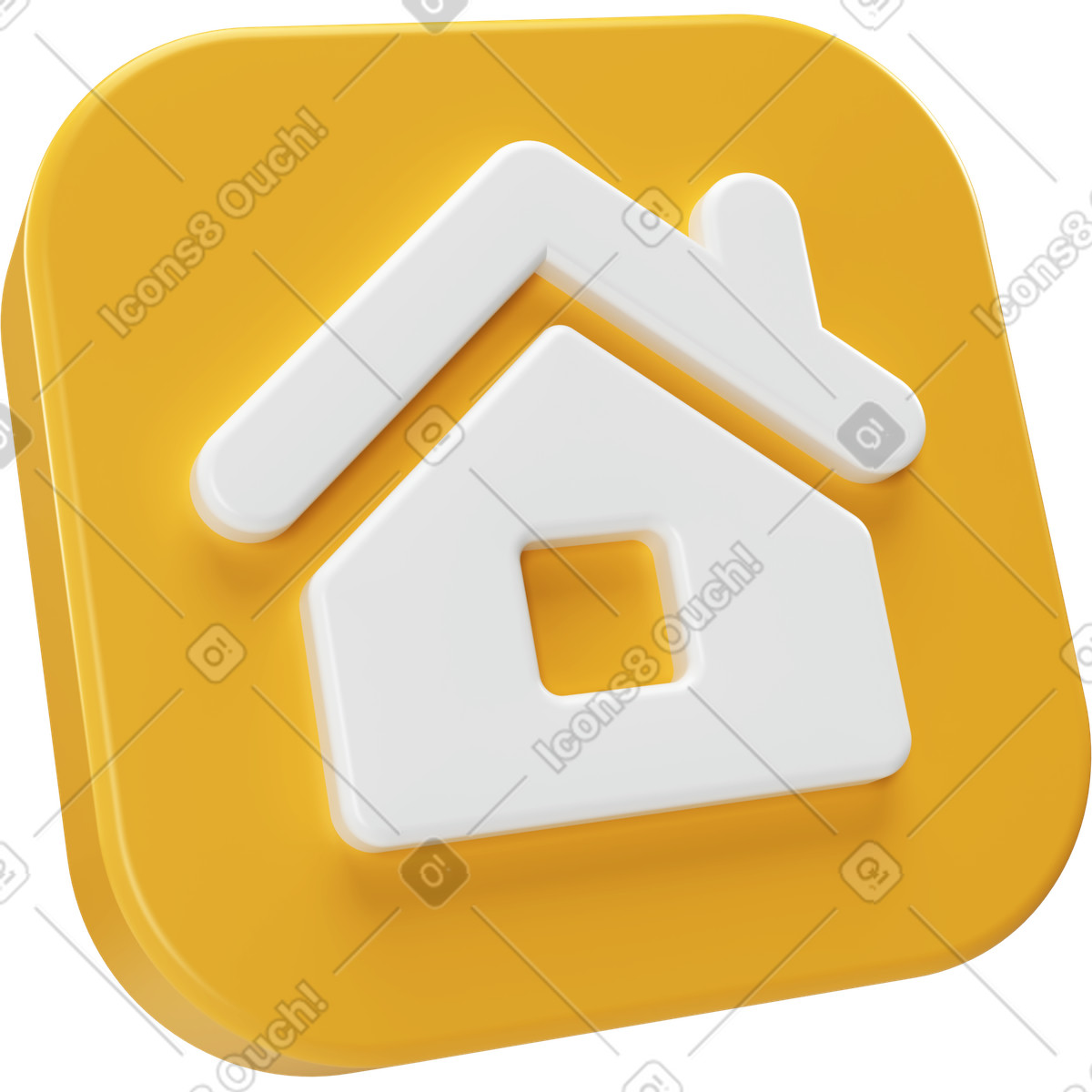 Home icon on plastic plate illustration in PNG, SVG