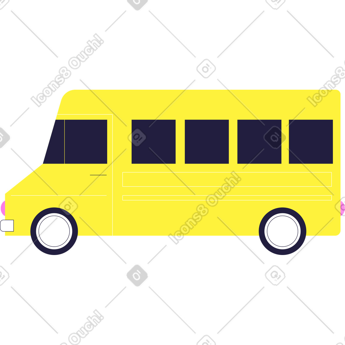 Ilustración Autobús escolar en estilo Mellow a descargar en PNG y SVG