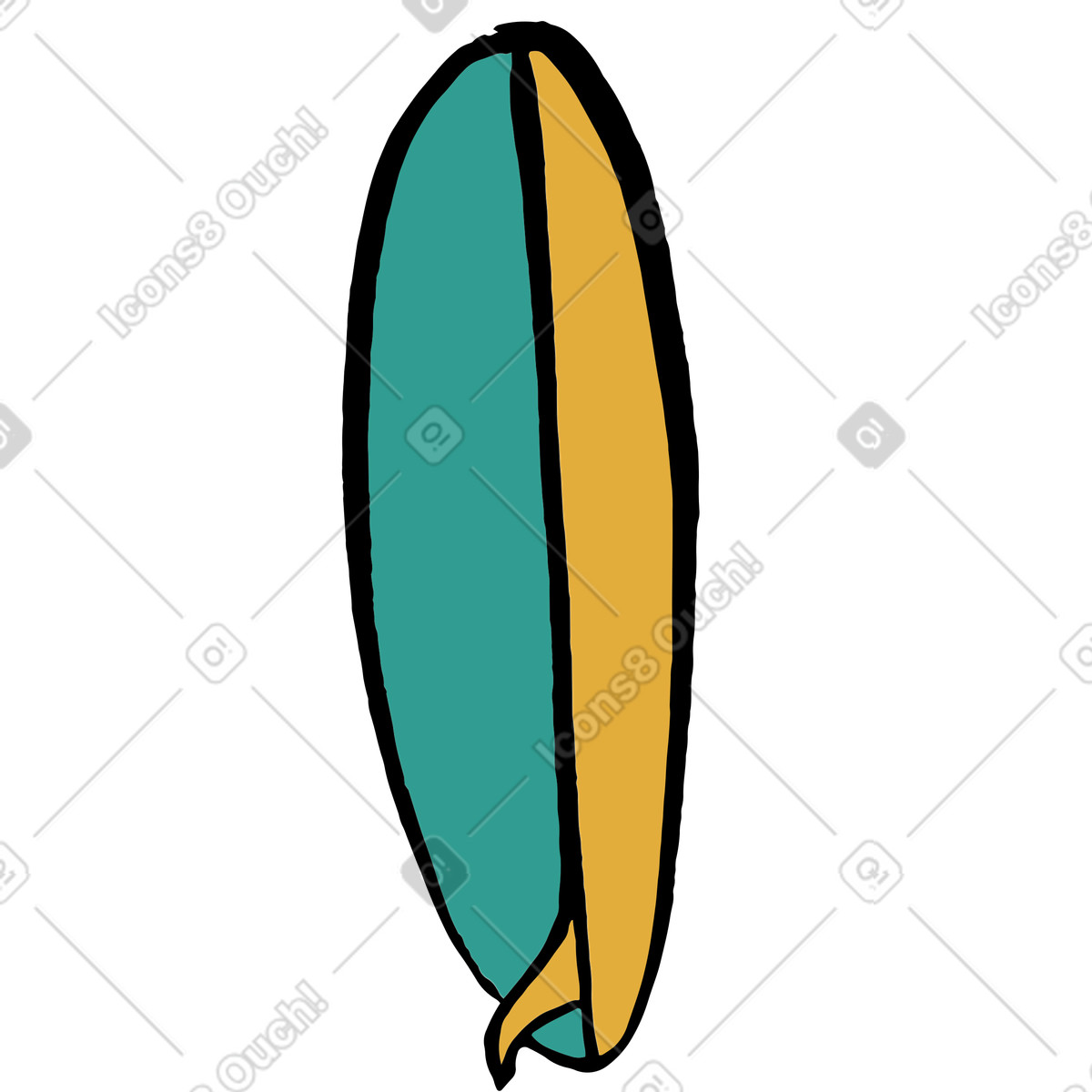 Tavola da surf illustrazione in stile Scandi scarica in PNG, SVG
