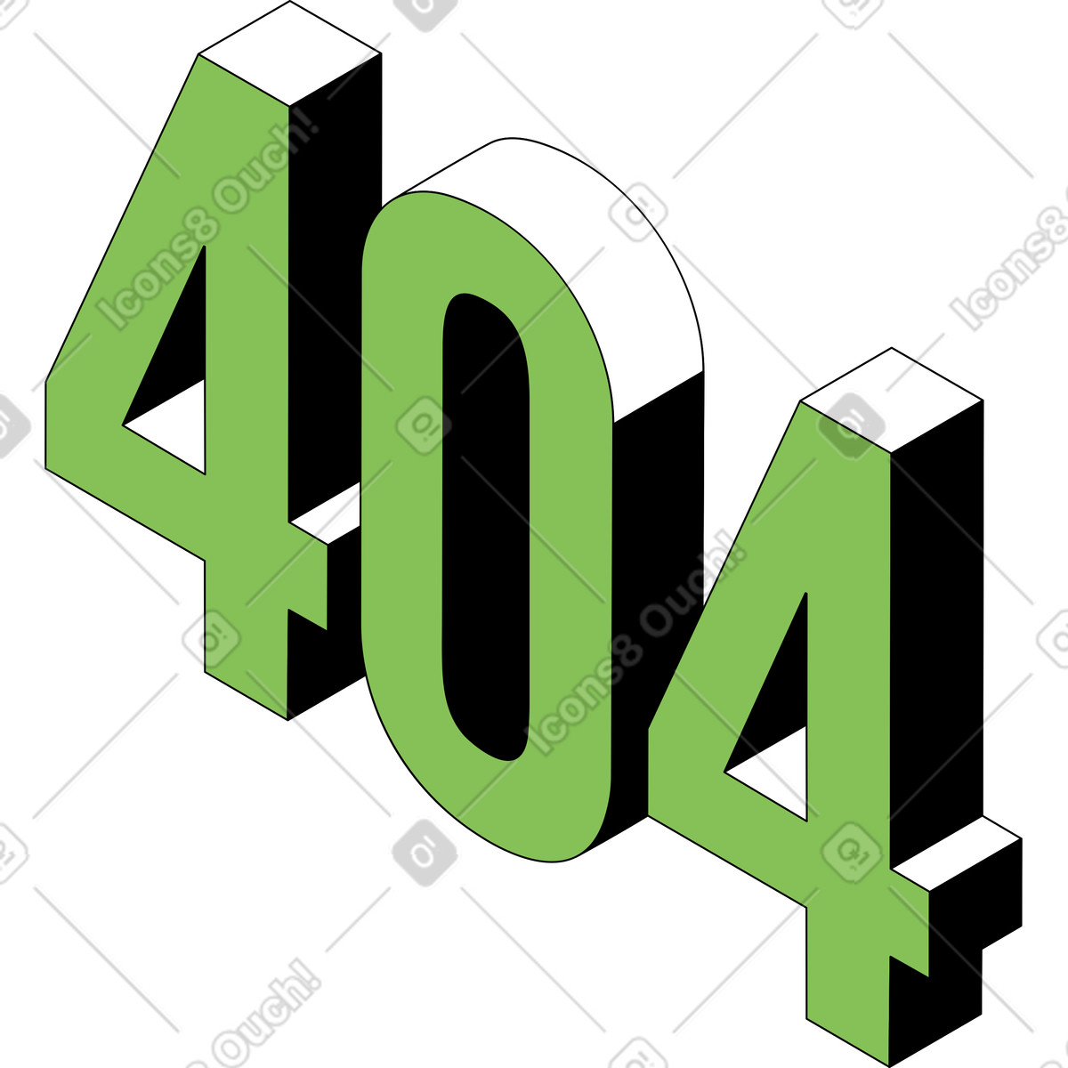 Fehler-Illustration im Isometric-Stil als Download in PNG, SVG