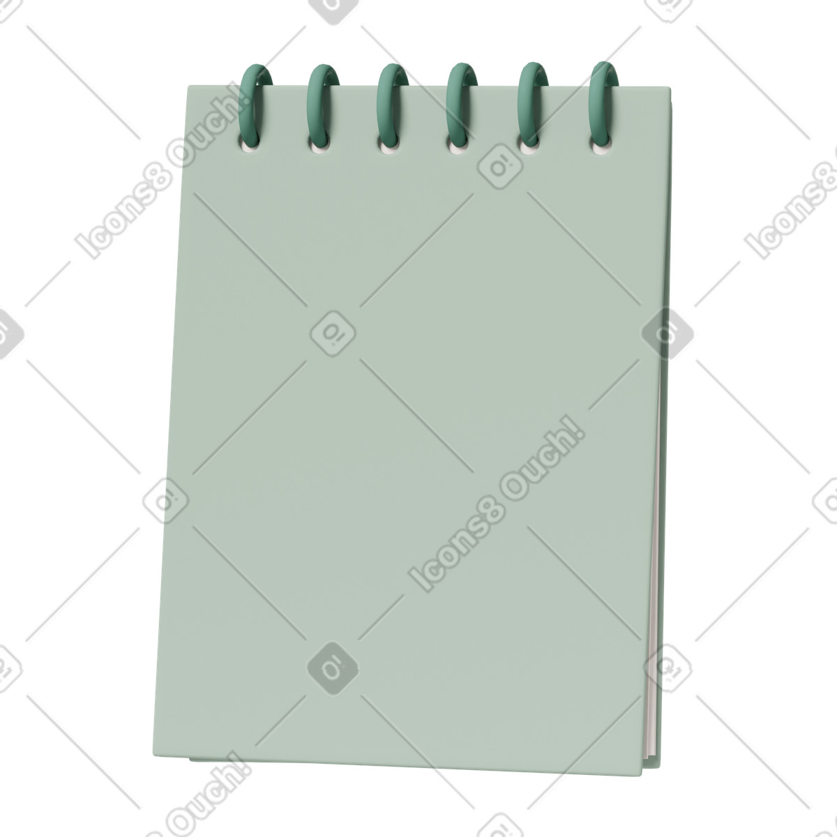 Green notepad illustration in 3D Casual life style download in PNG, SVG