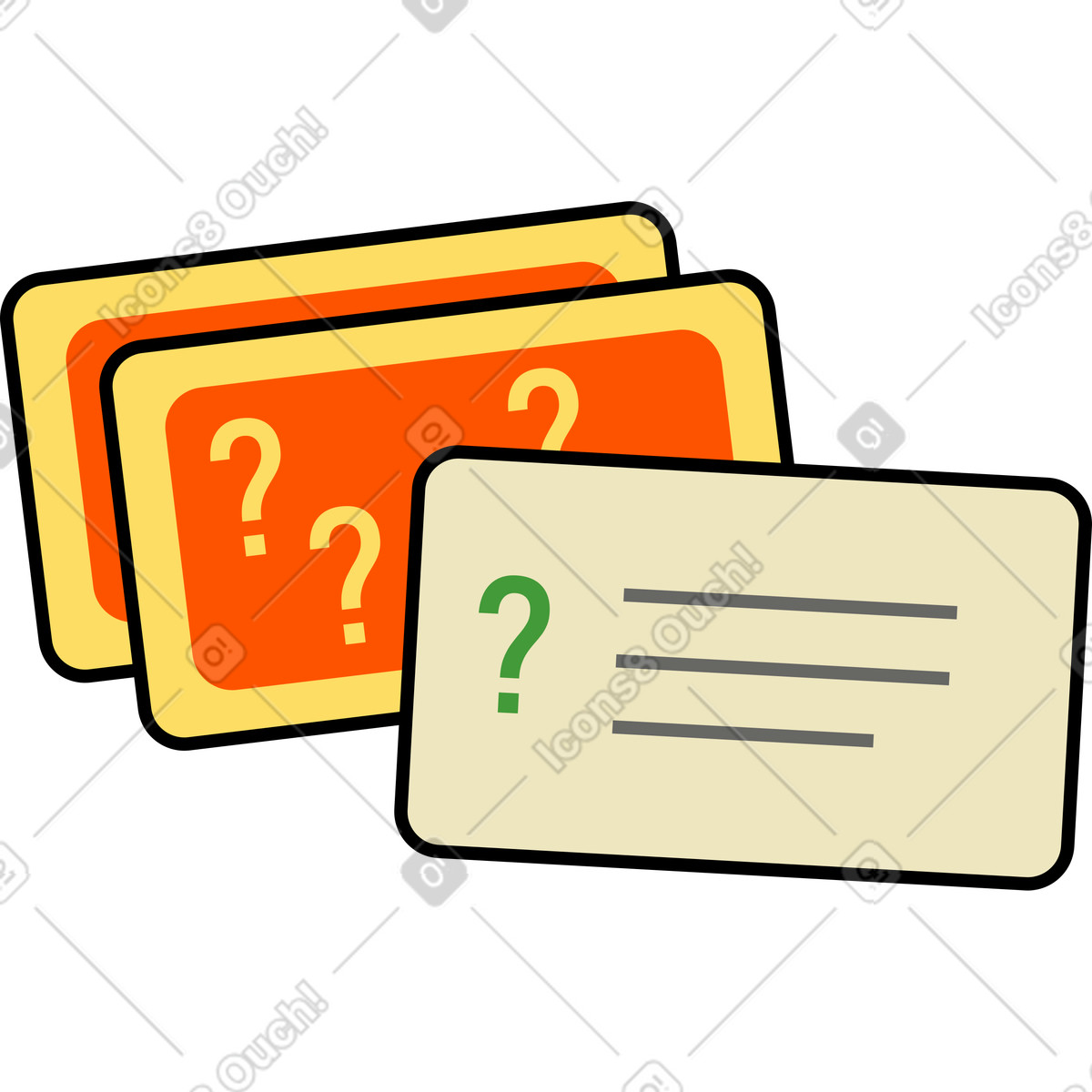Ilustração de Cartões teste em no estilo Kindy para baixar em PNG, SVG