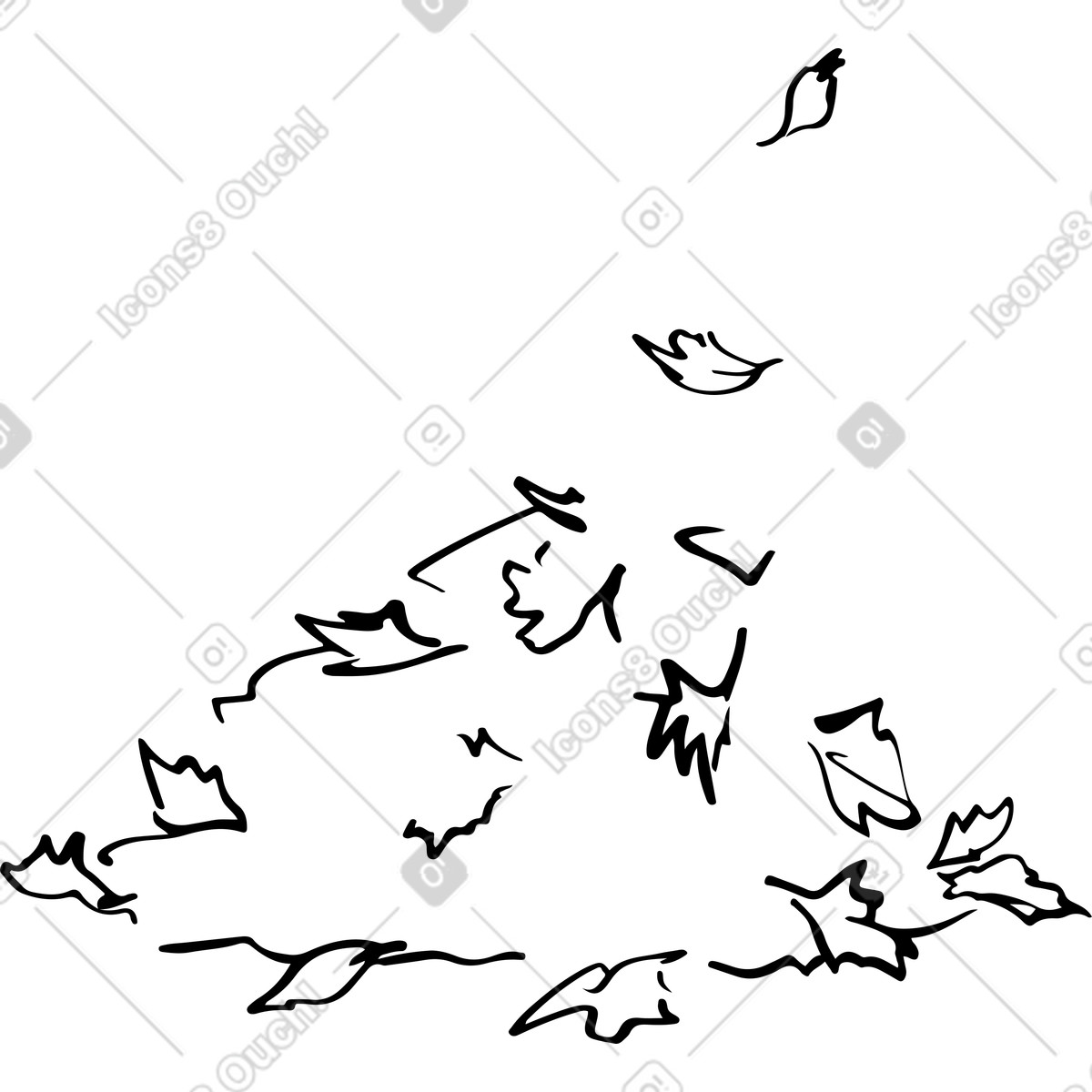 Foglie d'autunno illustrazione in stile Line scarica in PNG, SVG