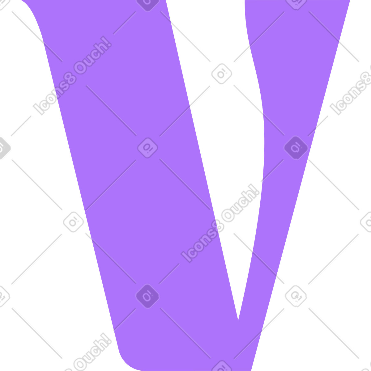 Buchstabe v-Illustration im Florid-Stil als Download in PNG, SVG