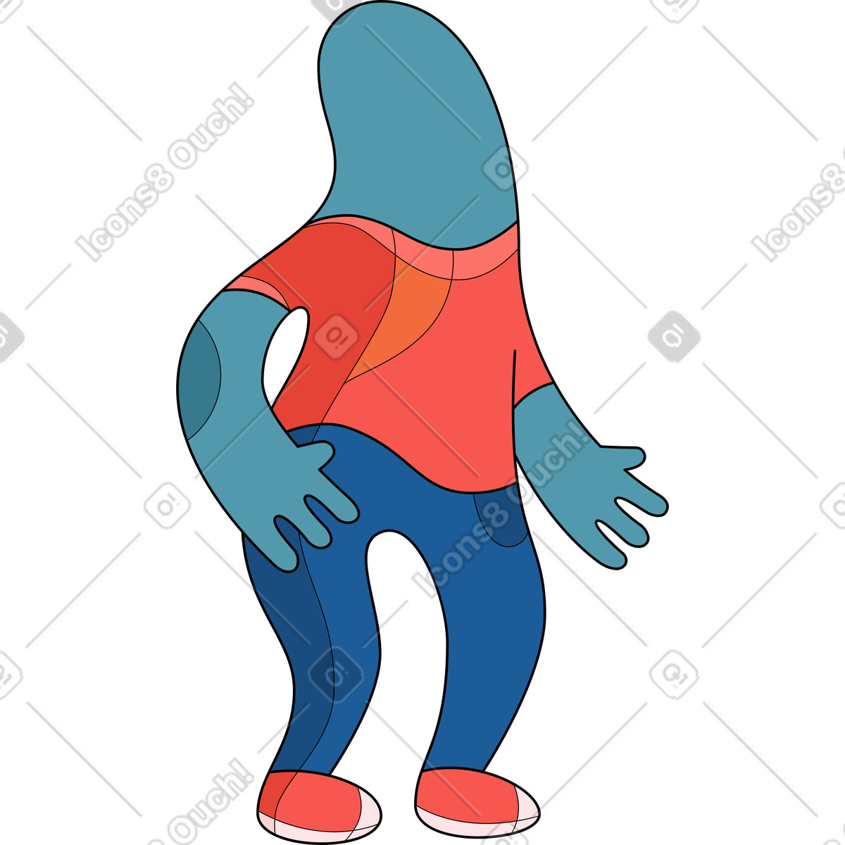 Иллюстрация Человек крепко стоит в PNG и SVG