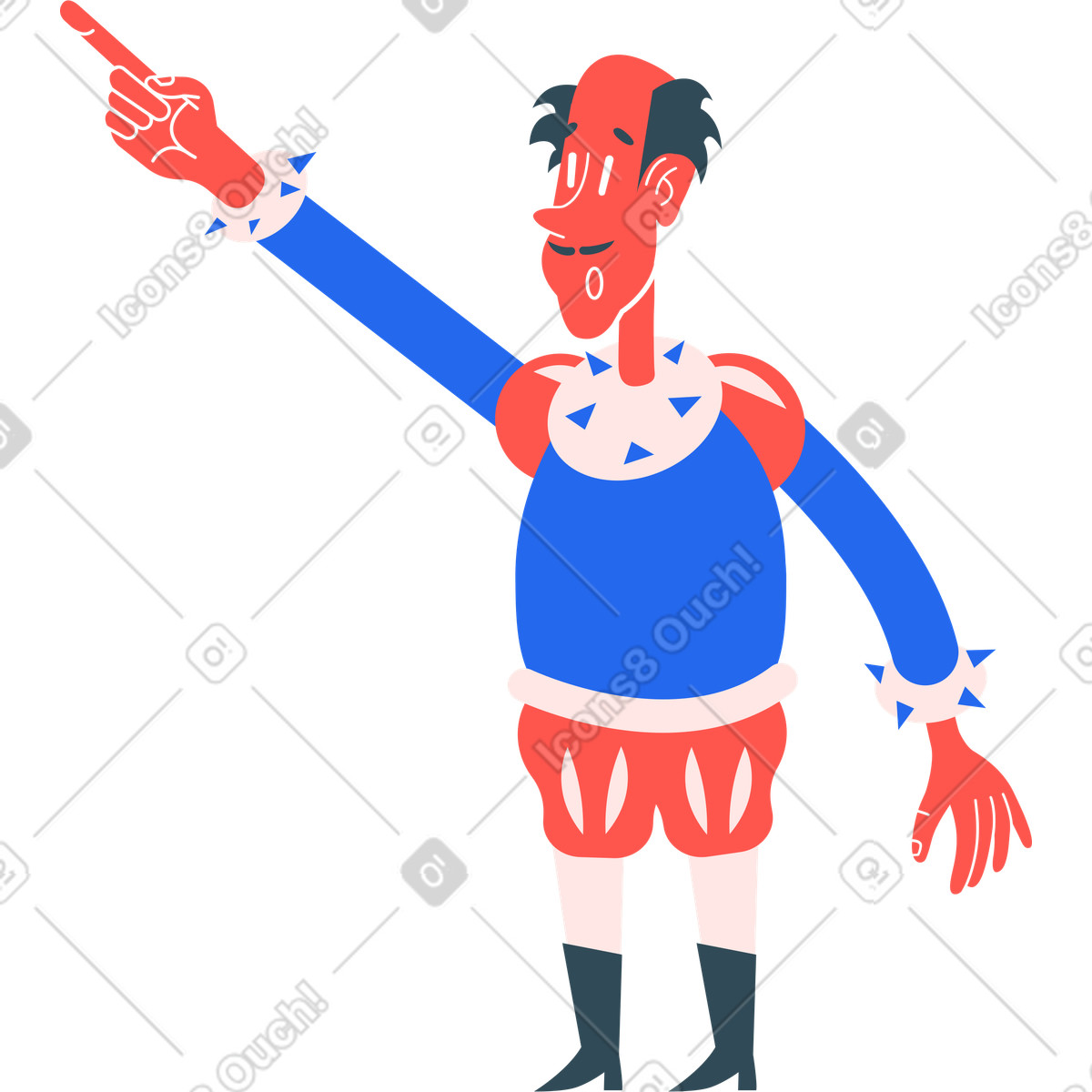 Illustration L'homme montre dans le style Kingdom à télécharger aux formats PNG, SVG