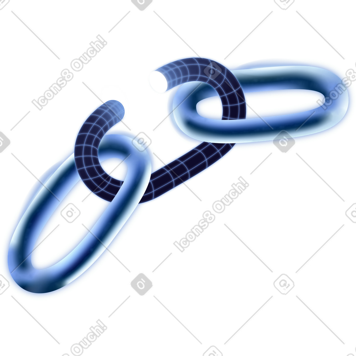 Technology integration concept with hybrid digital and metal chain links-Illustration im Dimension-Stil als Download in PNG, SVG