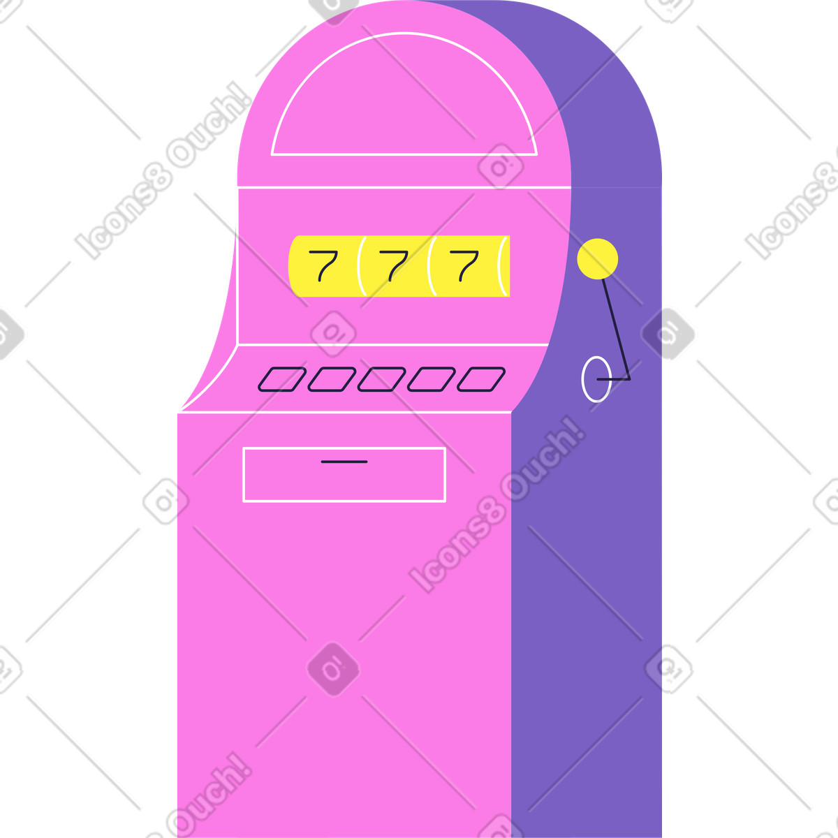 Slot machine illustrazione in stile Mellow scarica in PNG, SVG