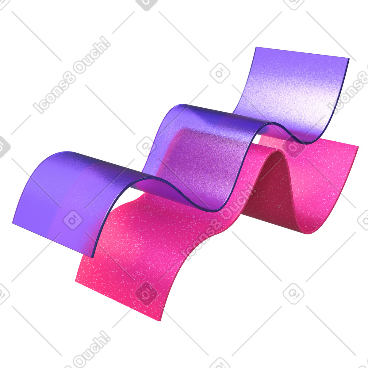 Illustration Longs rubans torsadés dans le style 3D Boost à télécharger aux formats PNG, SVG