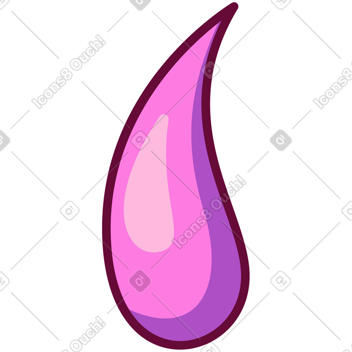 Pink drop illustration in Handy style download in PNG, SVG