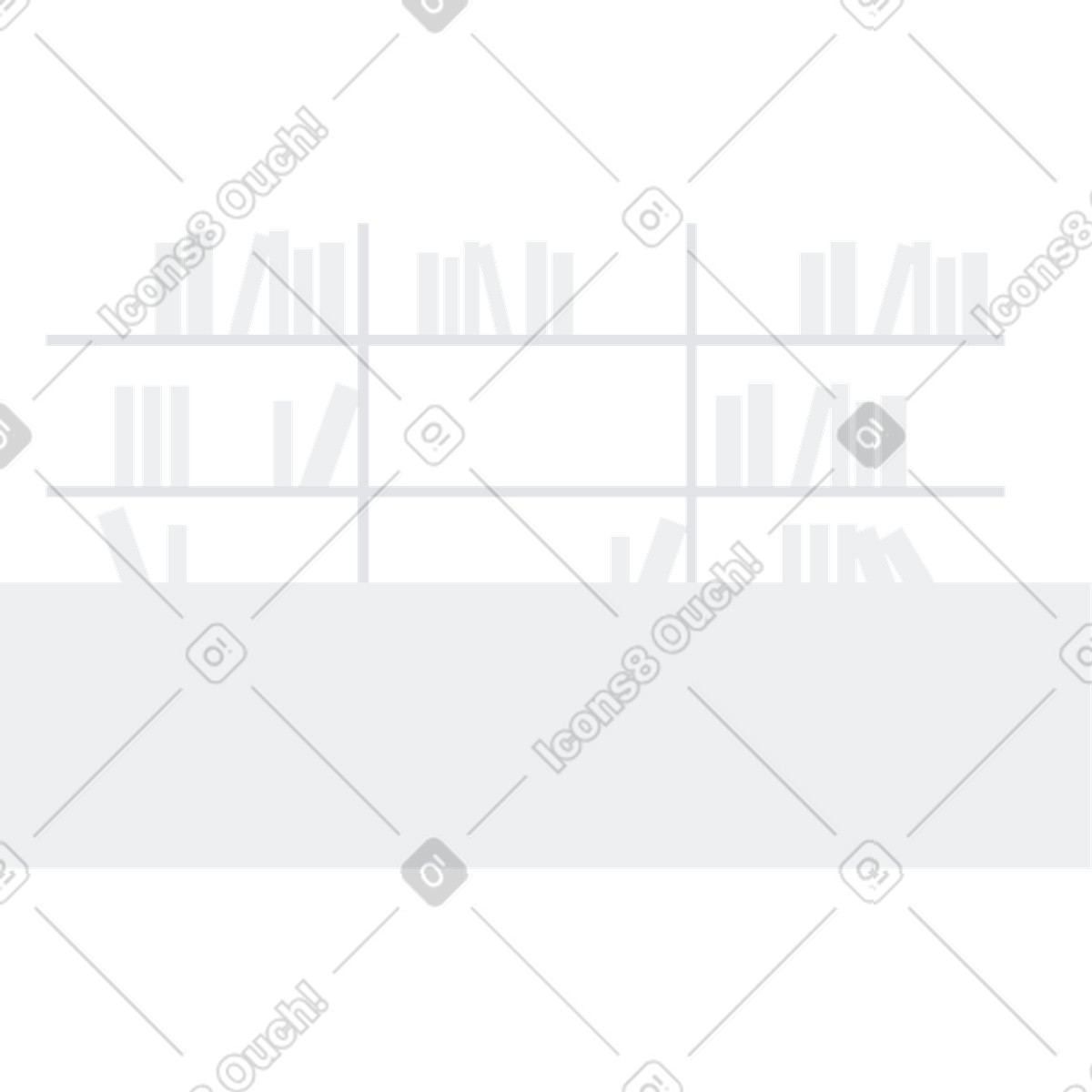 Ilustración Estante con libros de fondo en estilo Urban a descargar en PNG y SVG
