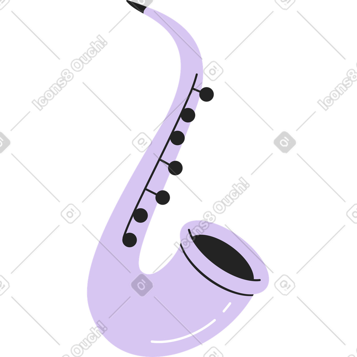 Saxophon-Illustration im Sammy Line-Stil als Download in PNG, SVG