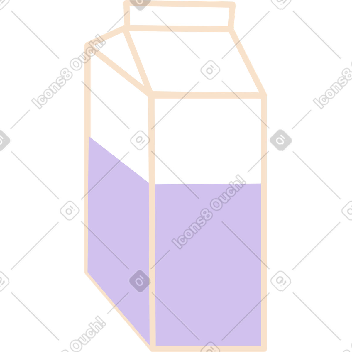 Ilustración Paper milk bag en estilo Folks a descargar en PNG y SVG