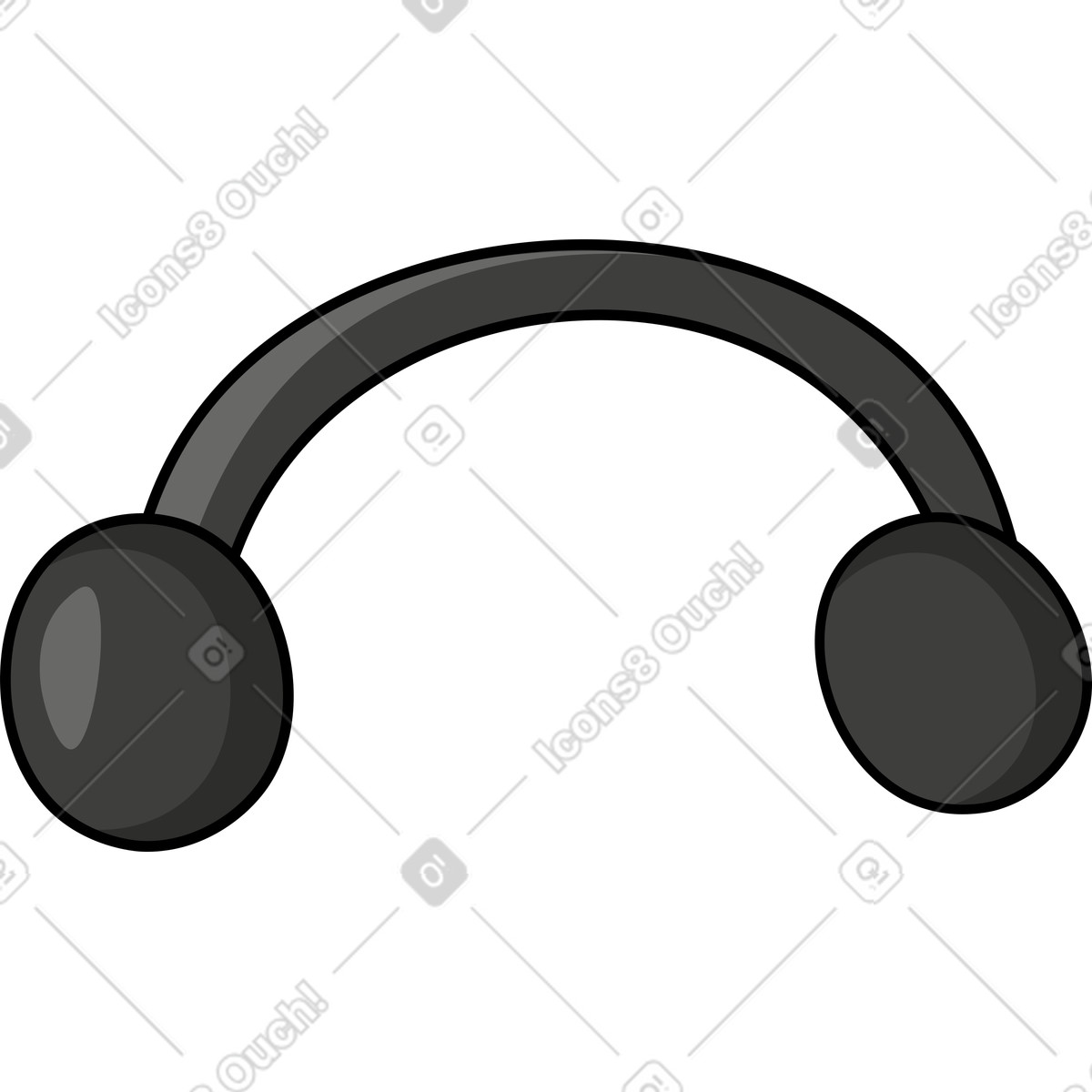 Ilustração de Fones ouvido em no estilo Kitekat para baixar em PNG, SVG