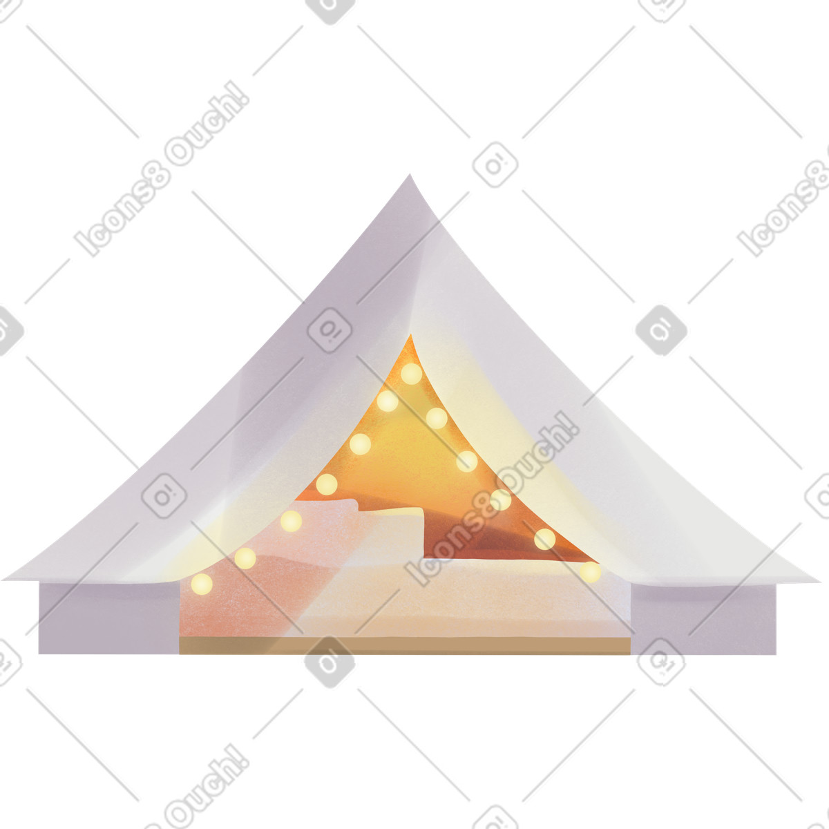 下载 Shine 风格的 带花环的帐篷 插画，支持 PNG、SVG 格式