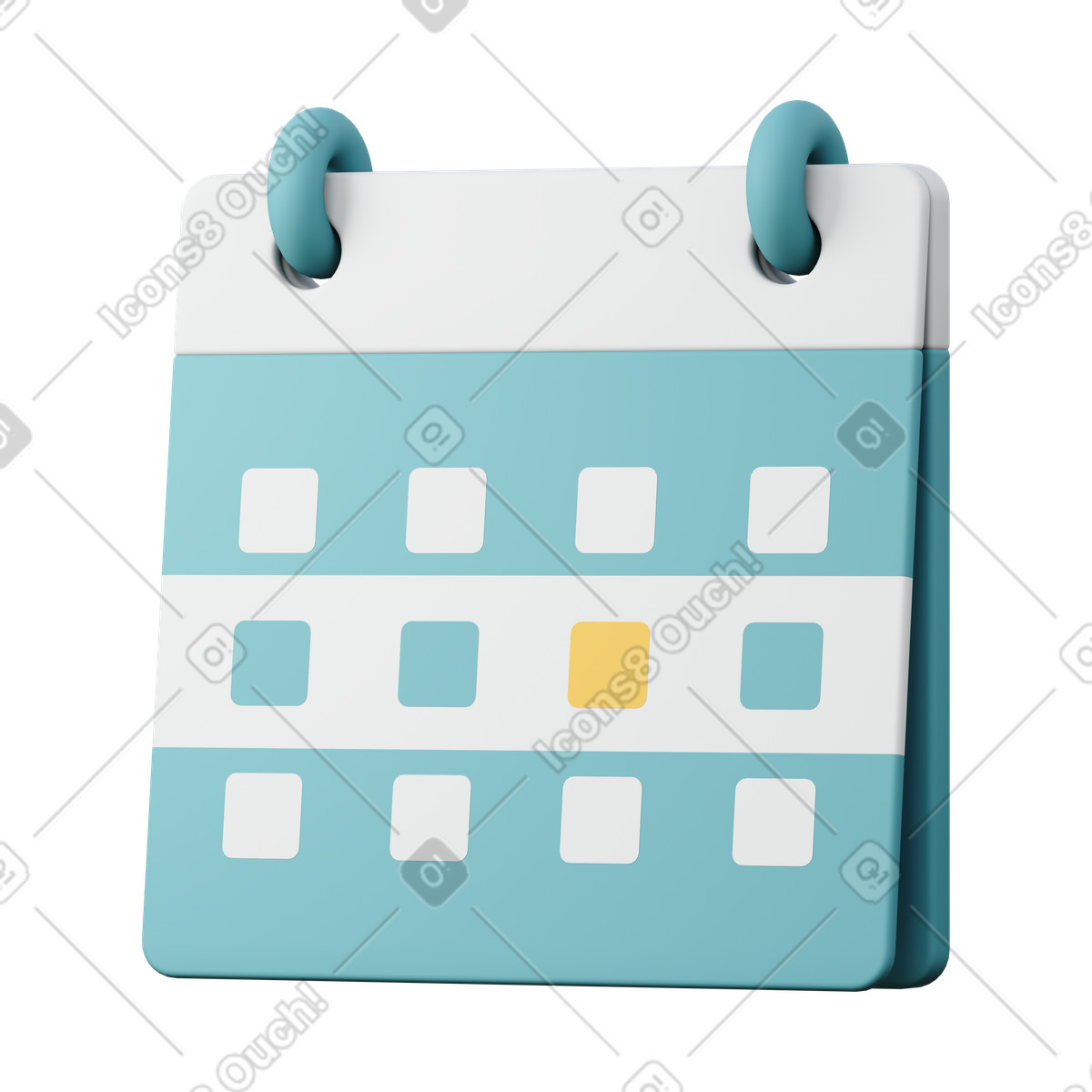 Calendario da strappare illustrazione in stile 3D Sugary scarica in PNG, SVG