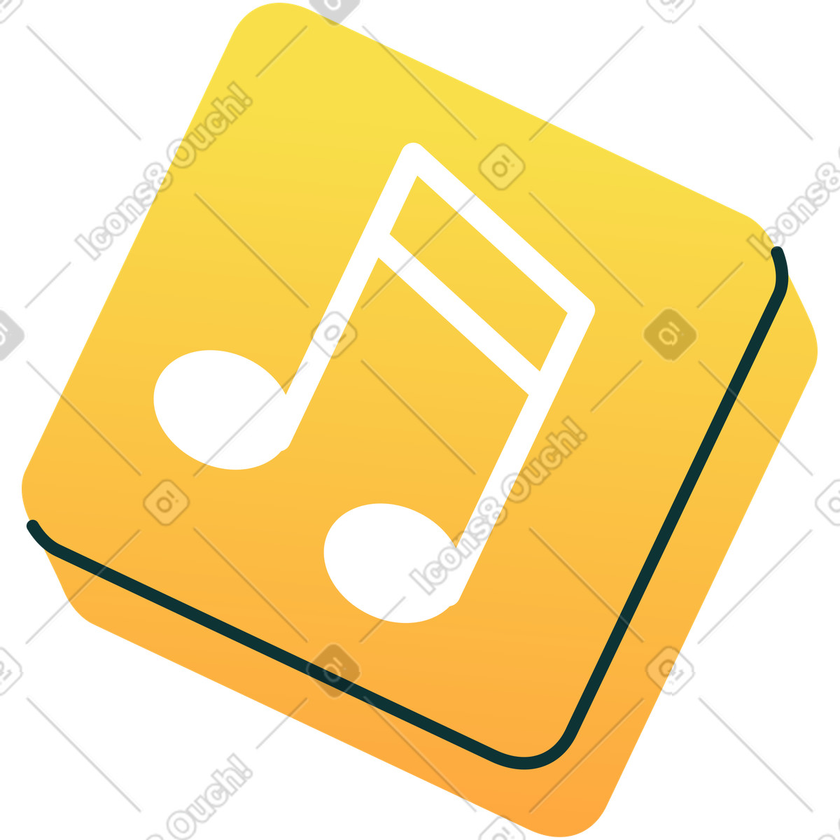 Ilustración Nota musical en estilo Florid a descargar en PNG y SVG
