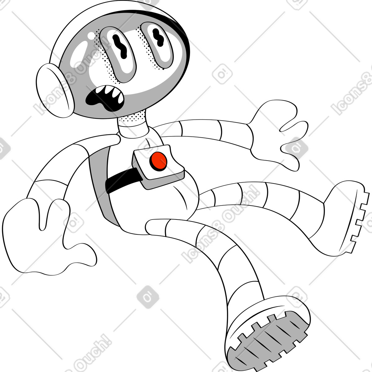 下载 Looney 风格的 太空人 插画，支持 PNG、SVG 格式
