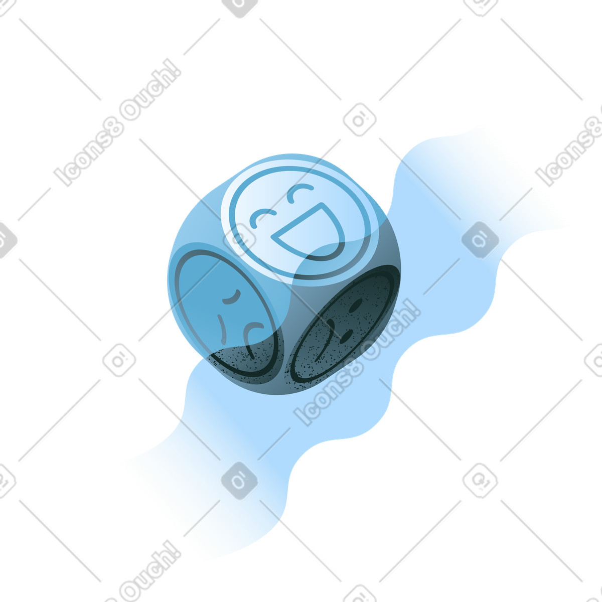 Concept スタイルの Customer satisfaction feedback and service quality assessment dice with emojis のイラストをPNG、SVG形式でダウンロード