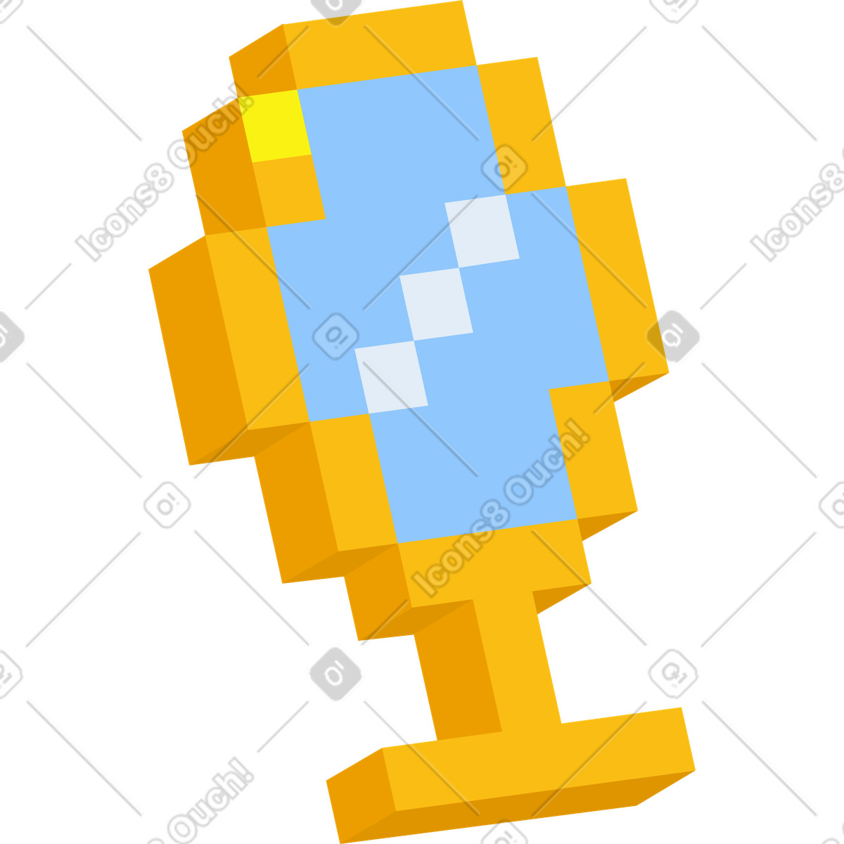 Specchio ovale con supporto illustrazione in stile 8bit scarica in PNG, SVG