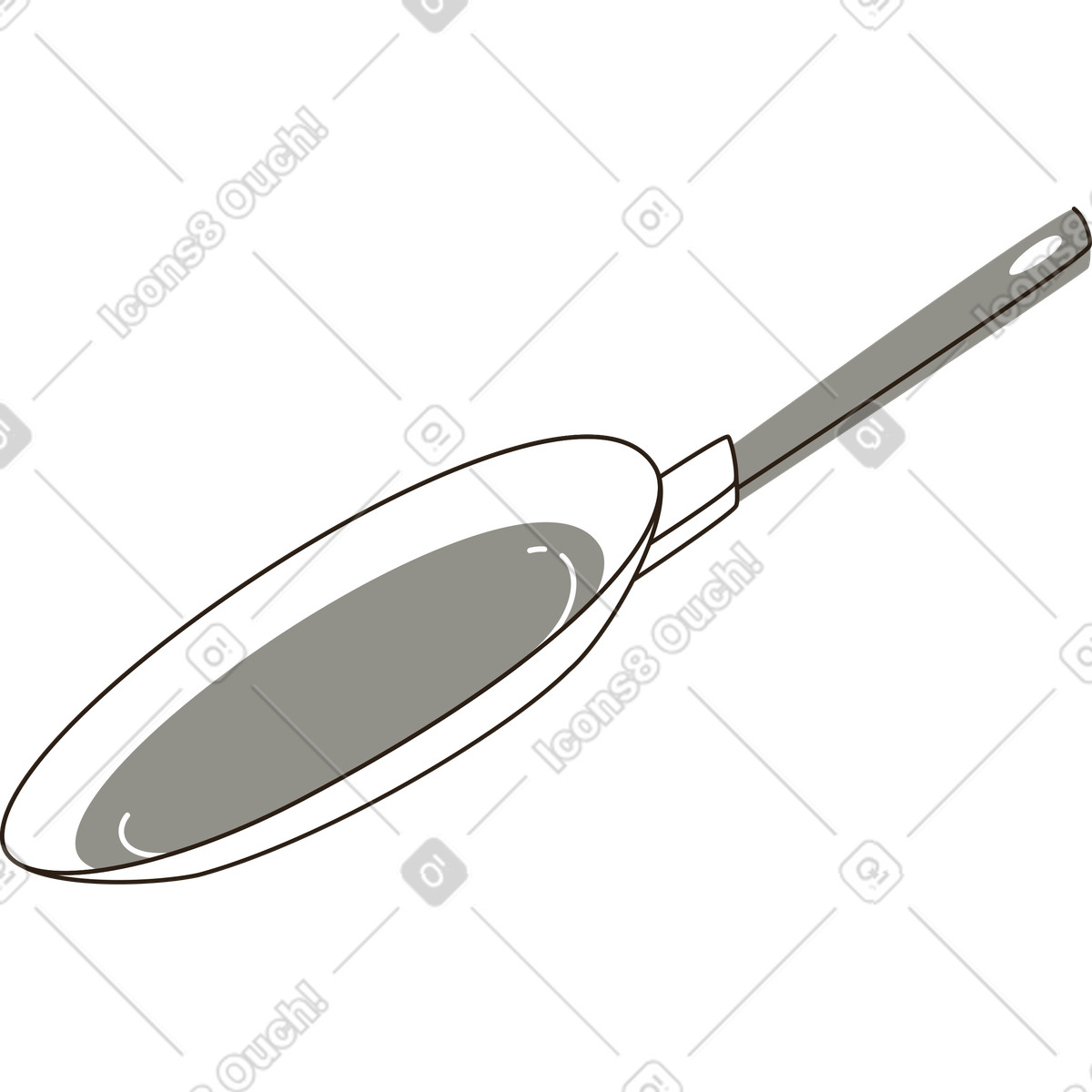 Frying pan illustration in Plain style download in PNG, SVG
