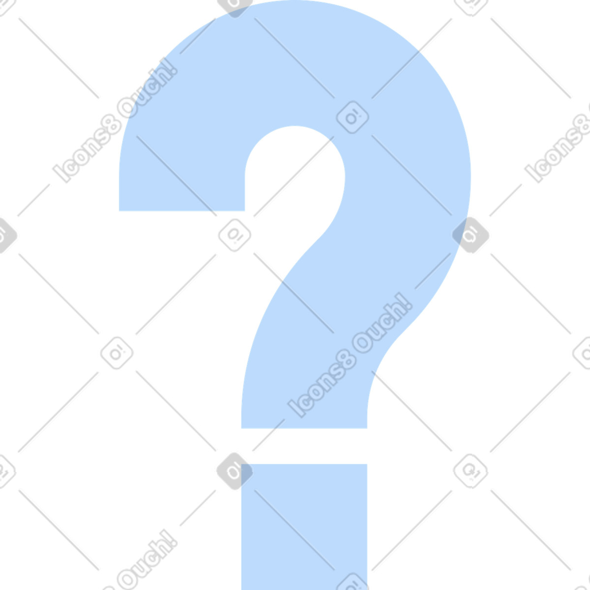 Blue question mark illustration in Urban style download in PNG, SVG