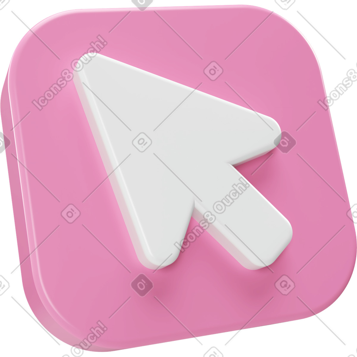 Ilustração de Ícone do cursor em prato plástico rosa no estilo 3D Corporate para baixar PNG, SVG