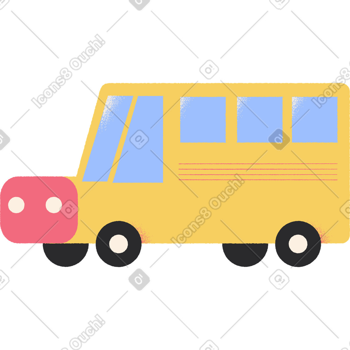 Ilustración Autobús escolar en estilo Pablo a descargar en PNG y SVG