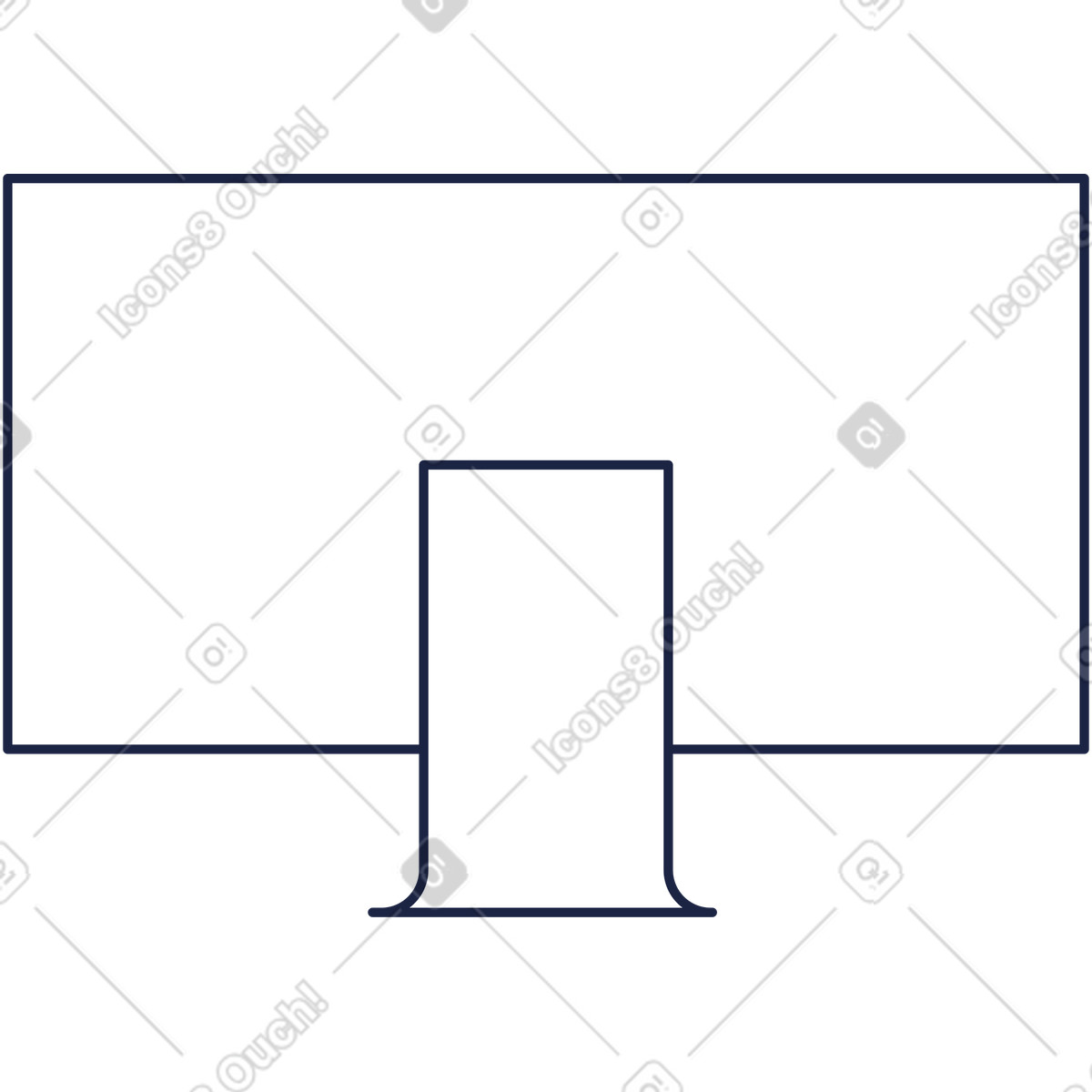 Monitor illustration featuring a sleek design clipart image in PNG SVG GIF