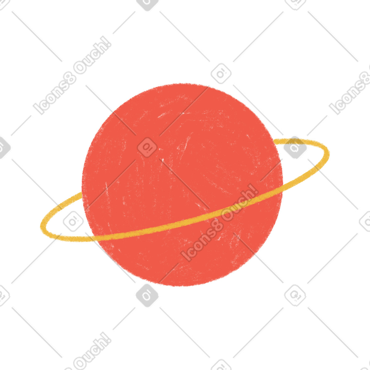 Planet saturn illustration in Tutti style download in PNG, SVG