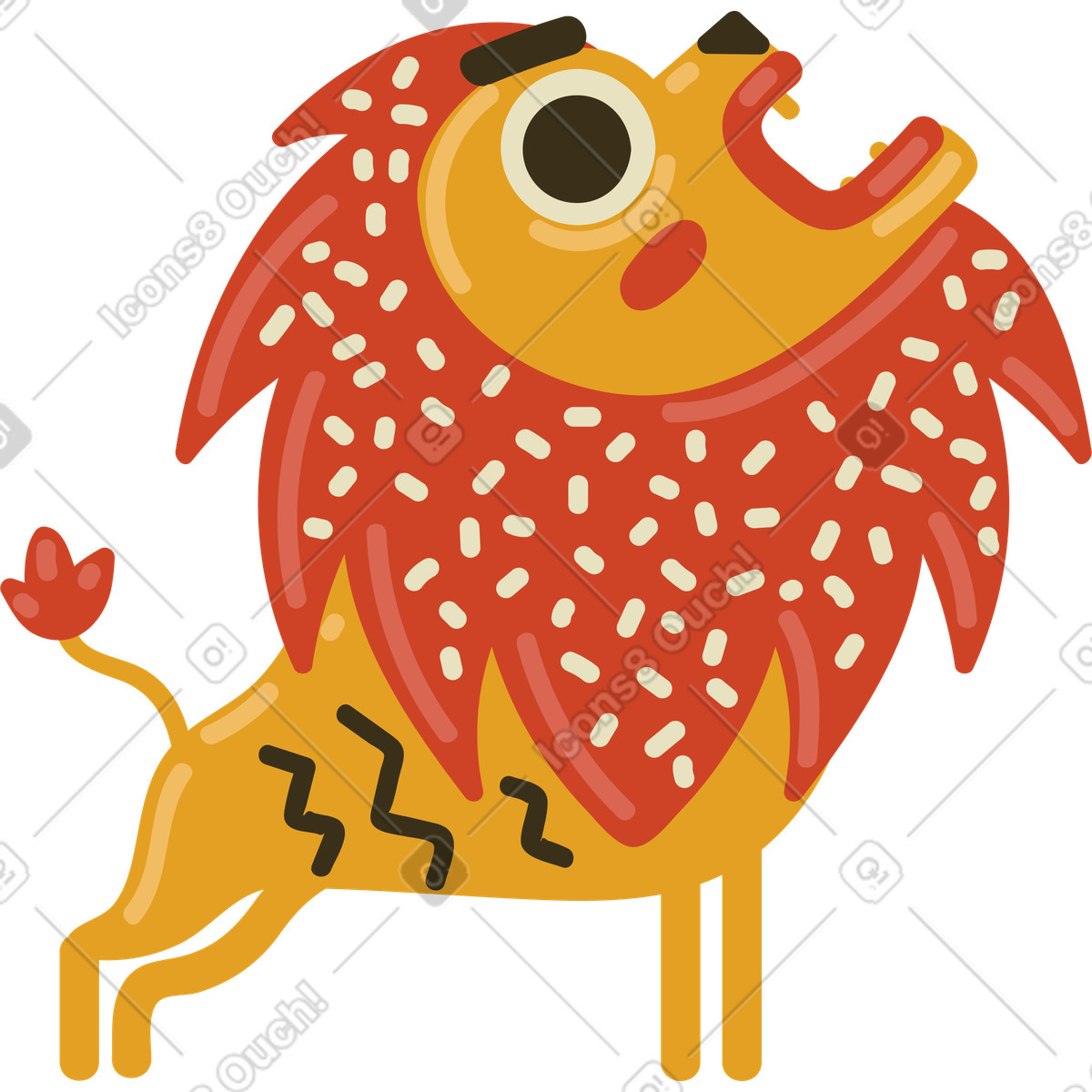 Löwe-Illustration im Arabica-Stil als Download in PNG, SVG