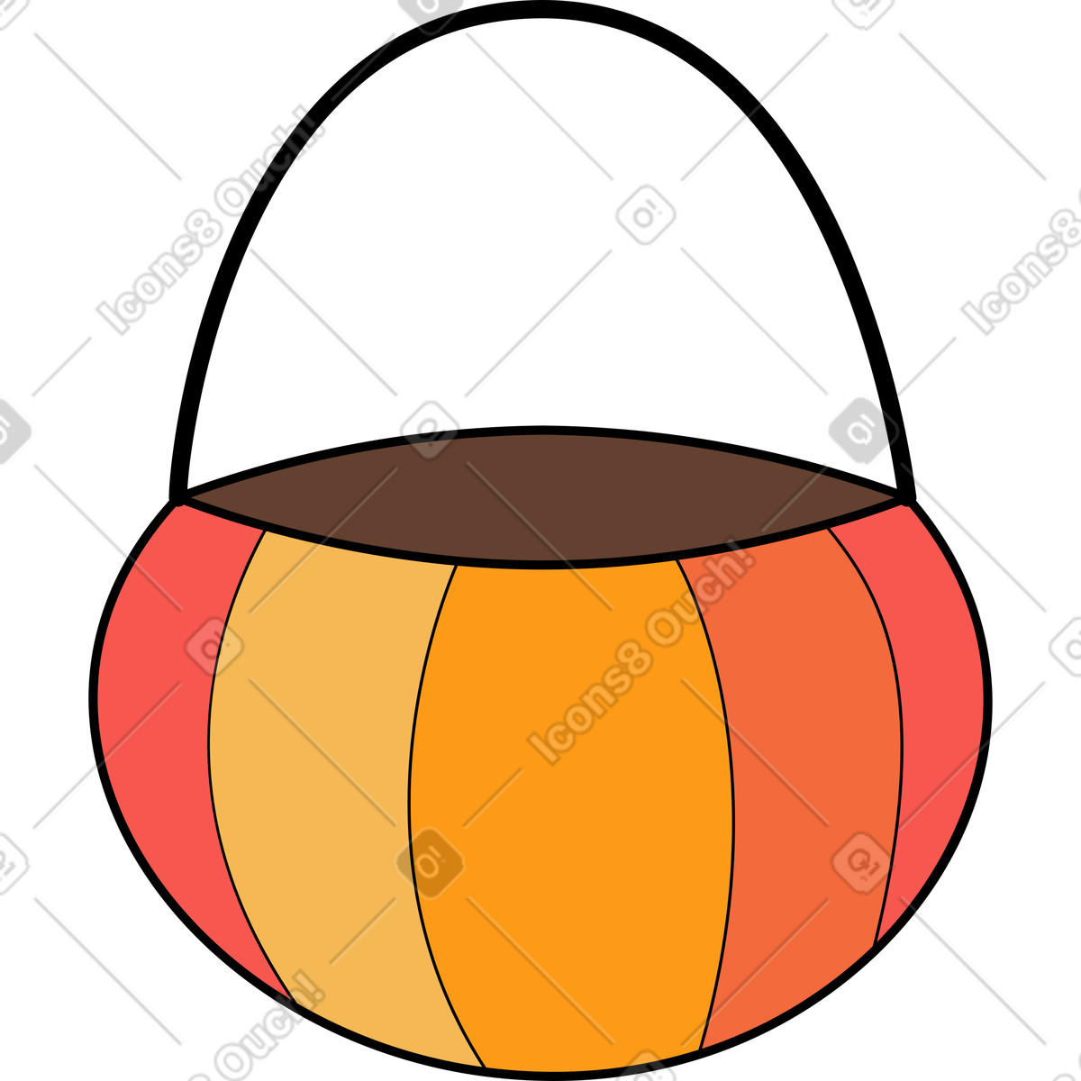 Illustration Panier halloween dans le style Surr à télécharger aux formats PNG, SVG