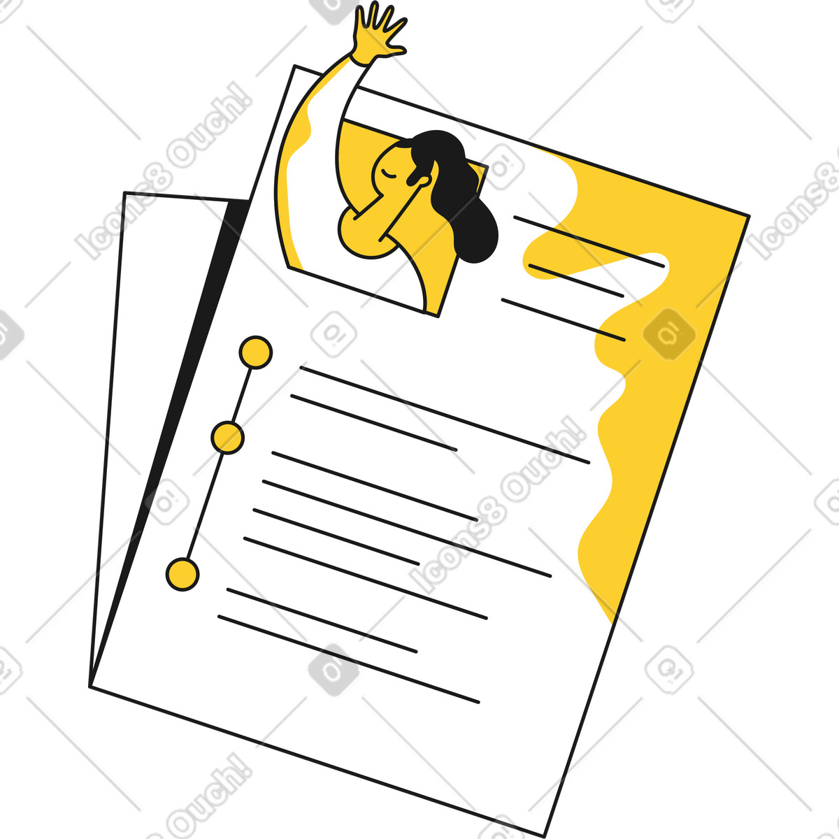 Zusammenfassung-Illustration im Taxi-Stil als Download in PNG, SVG