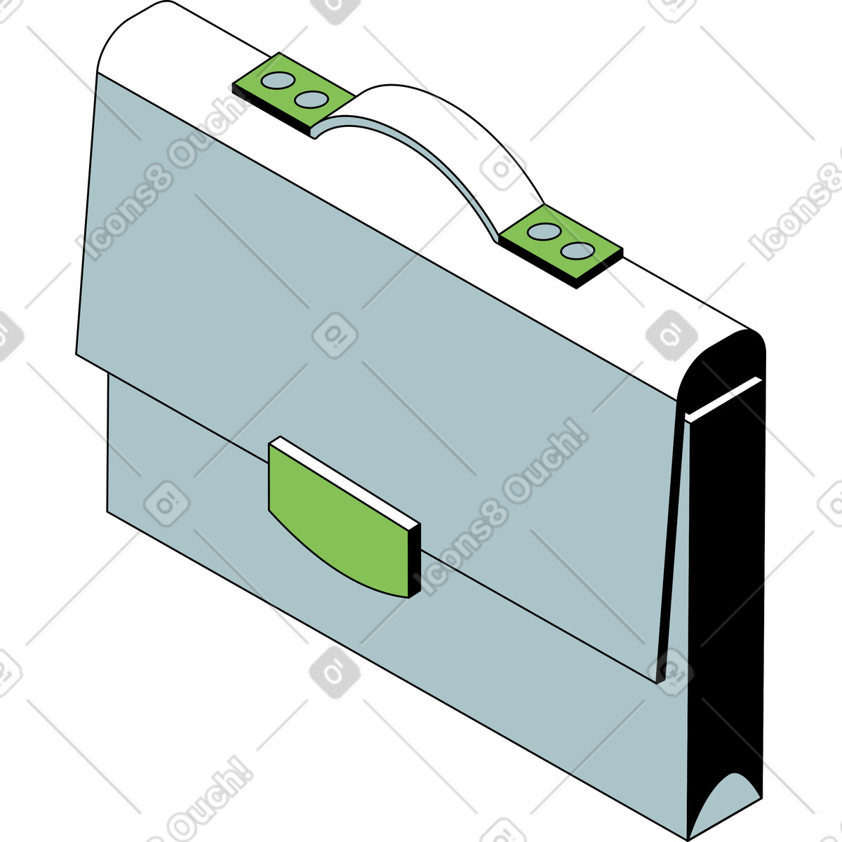 Briefcase for documents illustration in Isometric style download in PNG, SVG