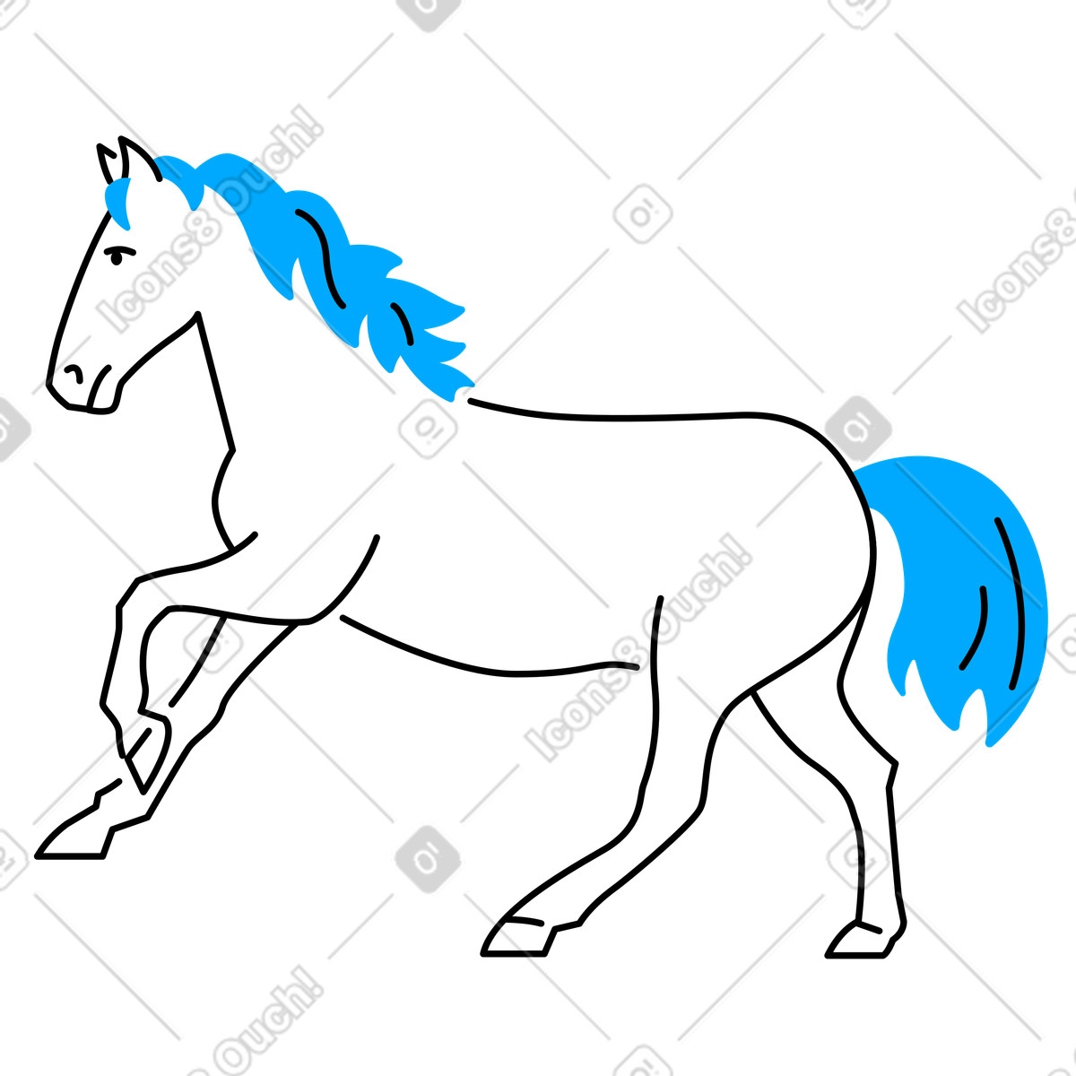 Ilustração de Cavalo em no estilo Transistor para baixar em PNG, SVG